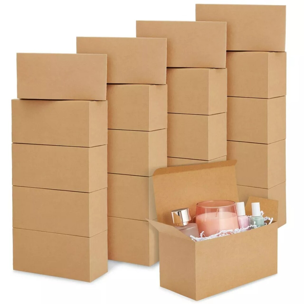 20 Pack Paper Boxes for Tumblers, Gift Wrapping, Shipping, 9x4x4, Brown